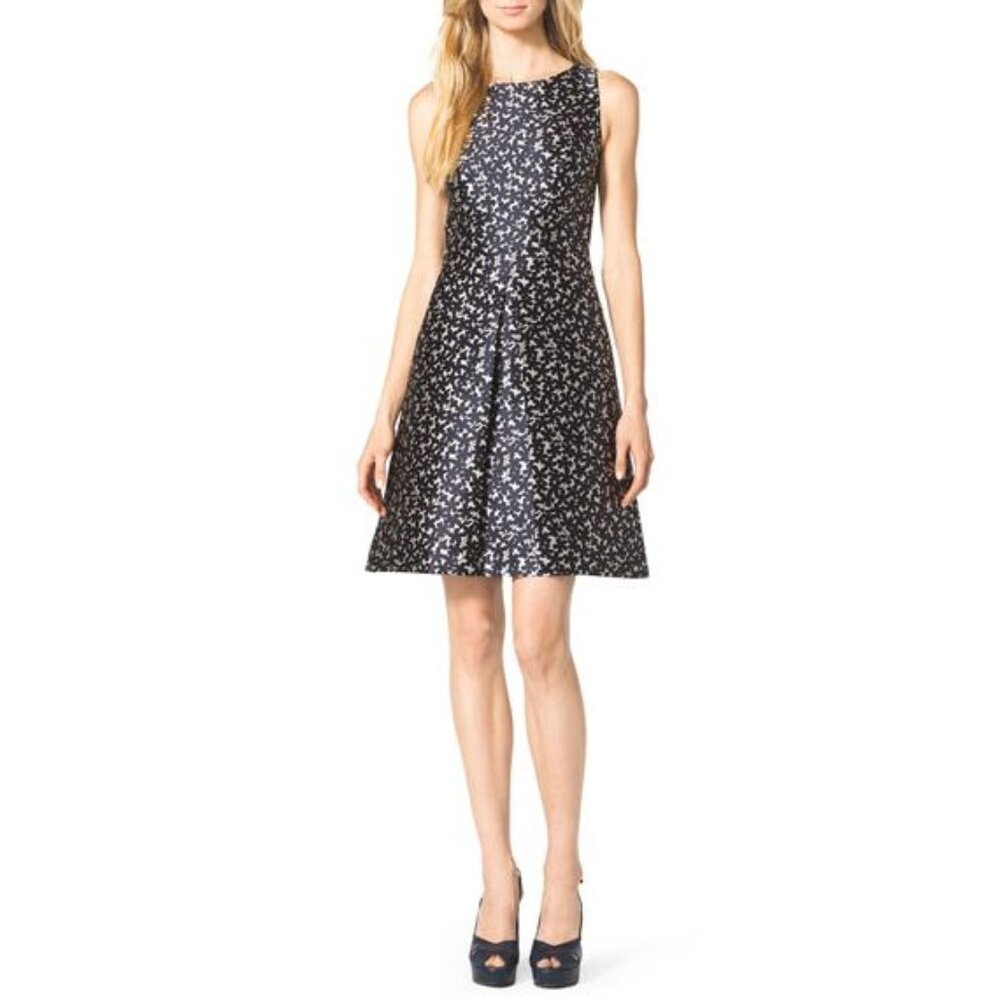 Michael Kors Women's Floral A-Line Shantung Formal Cocktail Dress Size 8